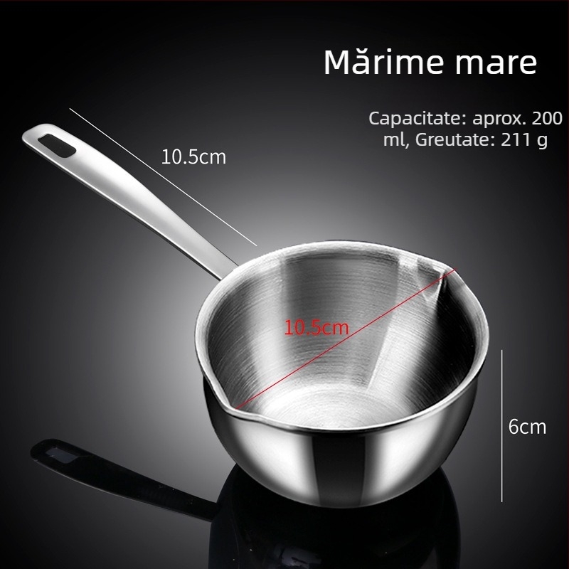 Mini vas pentru turnarea uleiului, din oțel inoxidabil, pentru bucătărie