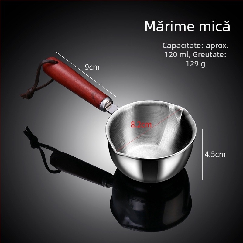 Mini vas pentru turnarea uleiului, din oțel inoxidabil, pentru bucătărie