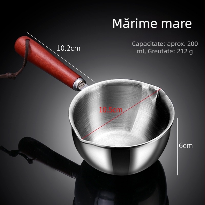 Mini vas pentru turnarea uleiului, din oțel inoxidabil, pentru bucătărie