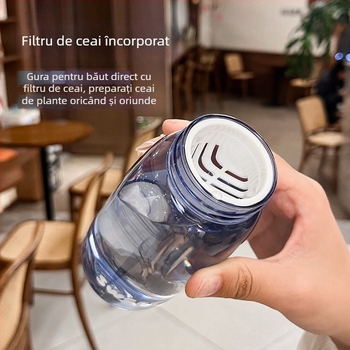 Mini pahar de apă pentru femei, pahar din plastic pentru băut direct, ceai cu flori, etanș, imprimare logo, corp lat