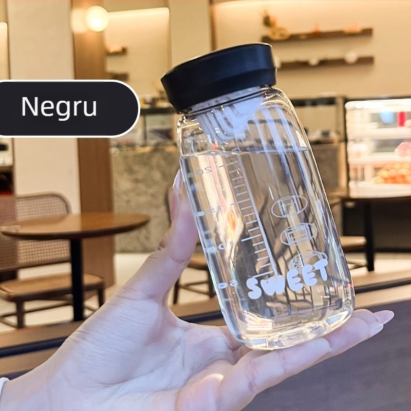 Mini pahar de apă pentru femei, pahar din plastic pentru băut direct, ceai cu flori, etanș, imprimare logo, corp lat