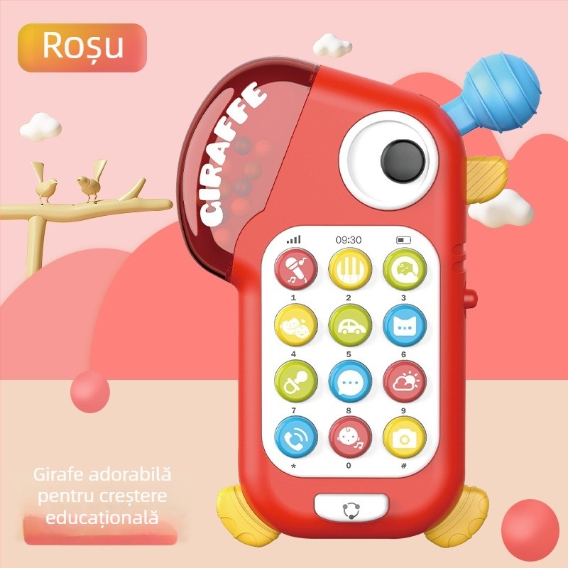 Telefon educațional pentru copii, cu lumini și muzică, dinozaur, povești din desene animate – jucărie