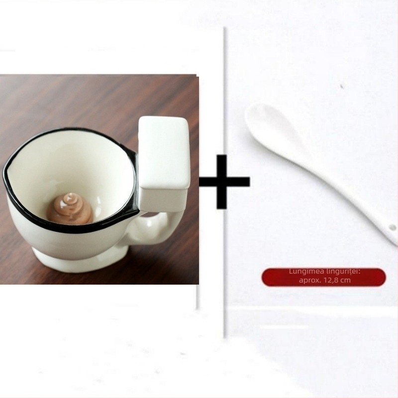 Ceașcă ceramică pentru cafea, în formă de fecale – cadou amuzant