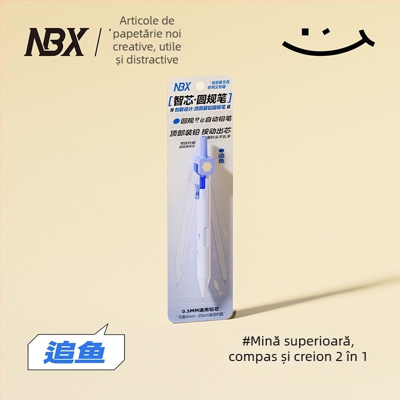 NBX set creativ de rechizite: riglă, compas și pix – trei în unu, portabil pentru desen rapid