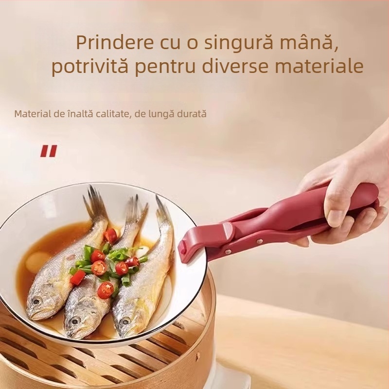 Clip din silicon pentru bucătărie – anti-arzuri, pentru oale, boluri și farfurii, compatibil cu cuptorul cu microunde