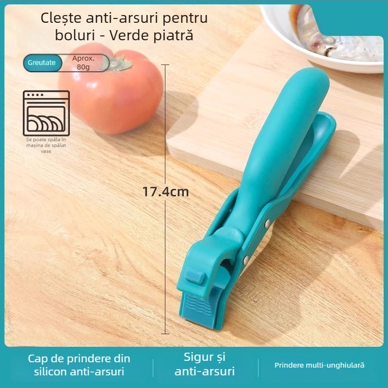 Clip din silicon pentru bucătărie – anti-arzuri, pentru oale, boluri și farfurii, compatibil cu cuptorul cu microunde