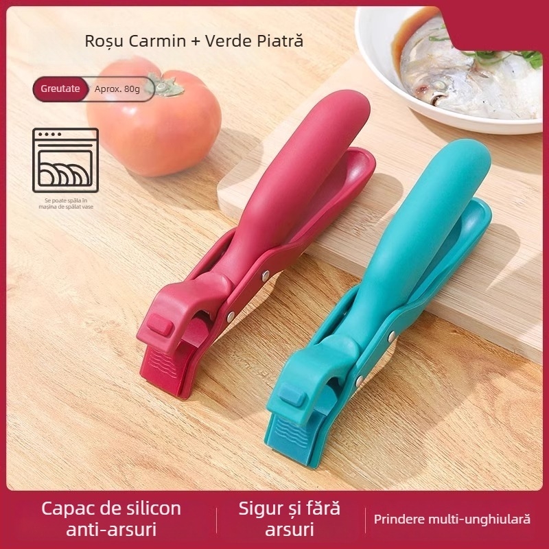 Clip din silicon pentru bucătărie – anti-arzuri, pentru oale, boluri și farfurii, compatibil cu cuptorul cu microunde