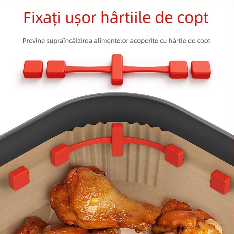 Ninja AF500 400 180 Frită  cu aer, închizătoare magnetică din silicon, suport pentru pergament de copt, cataramă din cobalt