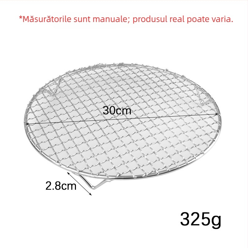 Grătar rotund din oțel inoxidabil cu picioare, suport pentru friteuză cu aer, plasă de scurgere a uleiului, grilaj de abur și bază pentru carne în cuptor