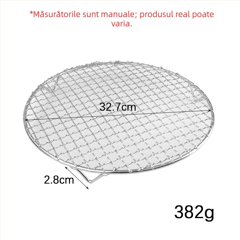 Grătar rotund din oțel inoxidabil cu picioare, suport pentru friteuză cu aer, plasă de scurgere a uleiului, grilaj de abur și bază pentru carne în cuptor