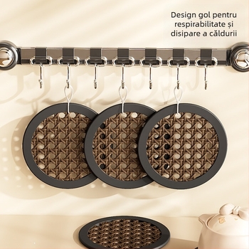 Covoraș din silicon, izolație termică, îngroșat, rezistent la temperaturi înalte, pentru uz casnic, suport în stil vintage pentru boluri și farfurii, suport pentru masă