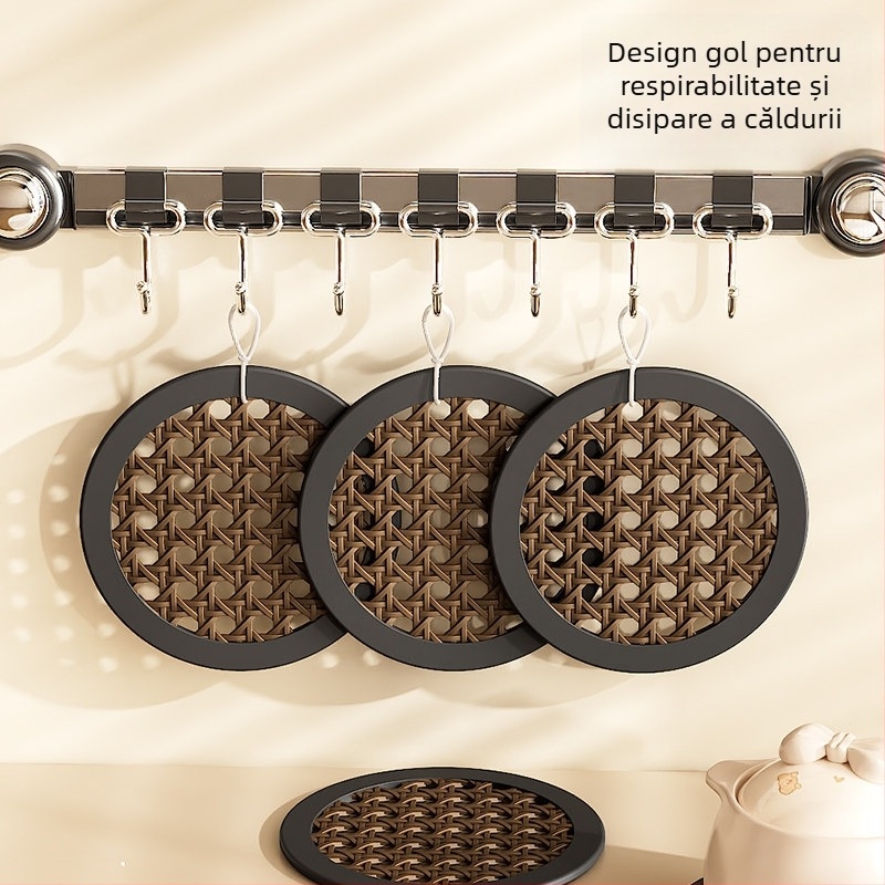 Covoraș din silicon, izolație termică, îngroșat, rezistent la temperaturi înalte, pentru uz casnic, suport în stil vintage pentru boluri și farfurii, suport pentru masă