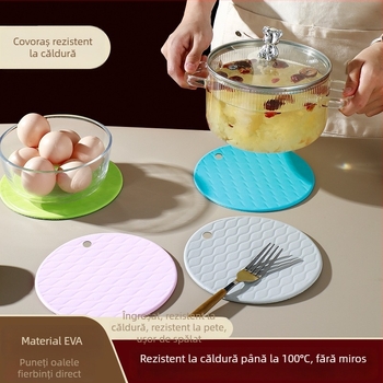 Pad EVA circular pentru izolație termică, pentru supe și oale, antiarsură, impermeabil, reducere zgomot, design modern minimalist