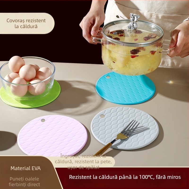 Pad EVA circular pentru izolație termică, pentru supe și oale, antiarsură, impermeabil, reducere zgomot, design modern minimalist