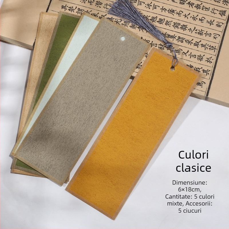 Semne de carte handmade, cu două fețe, din hârtie de orez groasă, pentru caligrafie cu pensula, în stil de scriere regulată mică