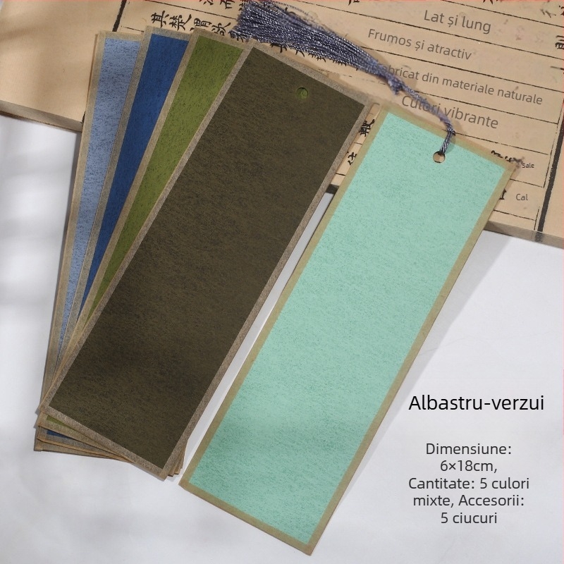 Semne de carte handmade, cu două fețe, din hârtie de orez groasă, pentru caligrafie cu pensula, în stil de scriere regulată mică