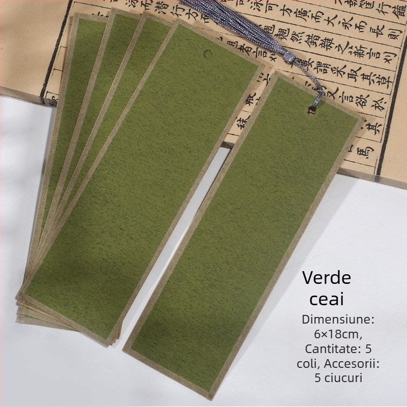 Semne de carte handmade, cu două fețe, din hârtie de orez groasă, pentru caligrafie cu pensula, în stil de scriere regulată mică