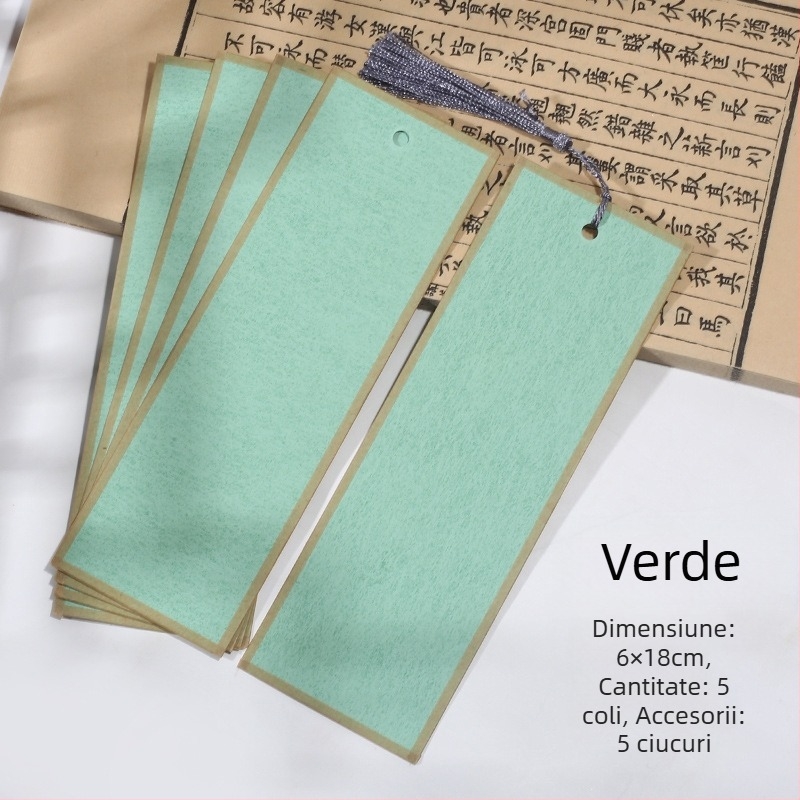 Semne de carte handmade, cu două fețe, din hârtie de orez groasă, pentru caligrafie cu pensula, în stil de scriere regulată mică