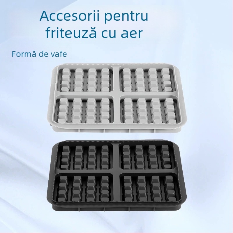 Set de matrițe pentru vafe pentru air fryer, tavă de copt și forme pătrate pentru prăjituri, în dimensiuni mari și mici.