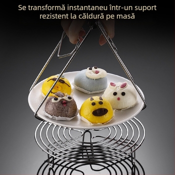 Raft de abur din oțel inoxidabil 304 pentru oală electrică de orez - rotund, îngroșat, multifuncțional, covoraș izolant termic