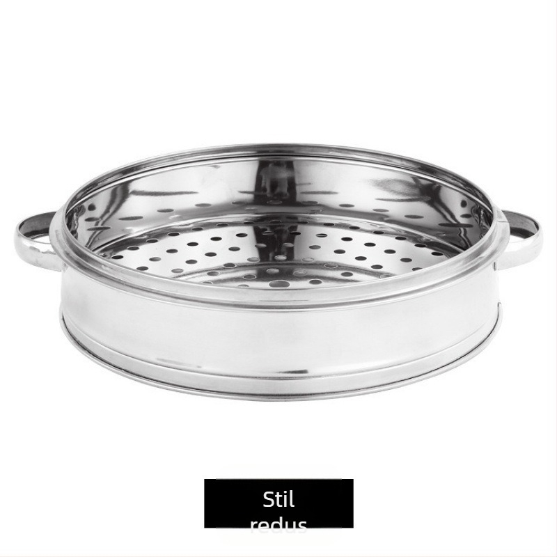 Coș de aburi din oțel inoxidabil, design concav, mai gros și mai înalt, diametru 20–38 cm, coș de aburi multifuncțional pentru oale