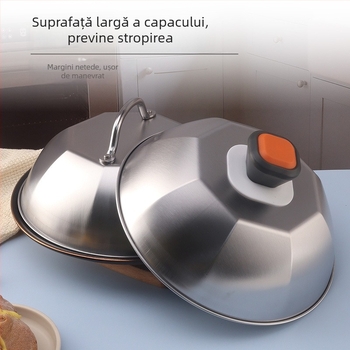 Set din oțel inoxidabil 304: capac de oală și plăcuță teppanyaki pentru grătar, 30 cm