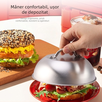 Set din oțel inoxidabil 304: capac de oală și plăcuță teppanyaki pentru grătar, 30 cm
