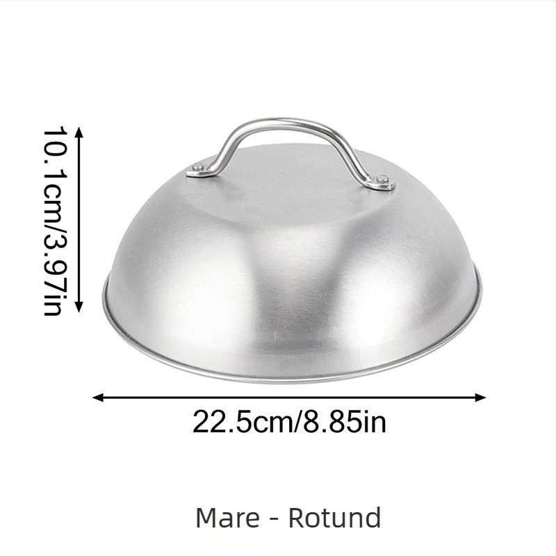 Set din oțel inoxidabil 304: capac de oală și plăcuță teppanyaki pentru grătar, 30 cm