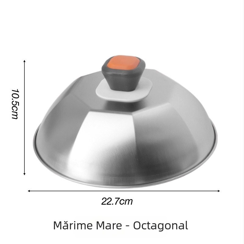 Set din oțel inoxidabil 304: capac de oală și plăcuță teppanyaki pentru grătar, 30 cm