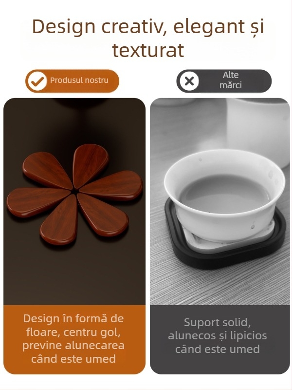 Placă din lemn masiv, izolație termică pentru bucătărie, protecție împotriva arsurilor și temperaturilor înalte, covoraș pentru boluri și oale, ornament decorativ cu lotus pentru uz casnic
