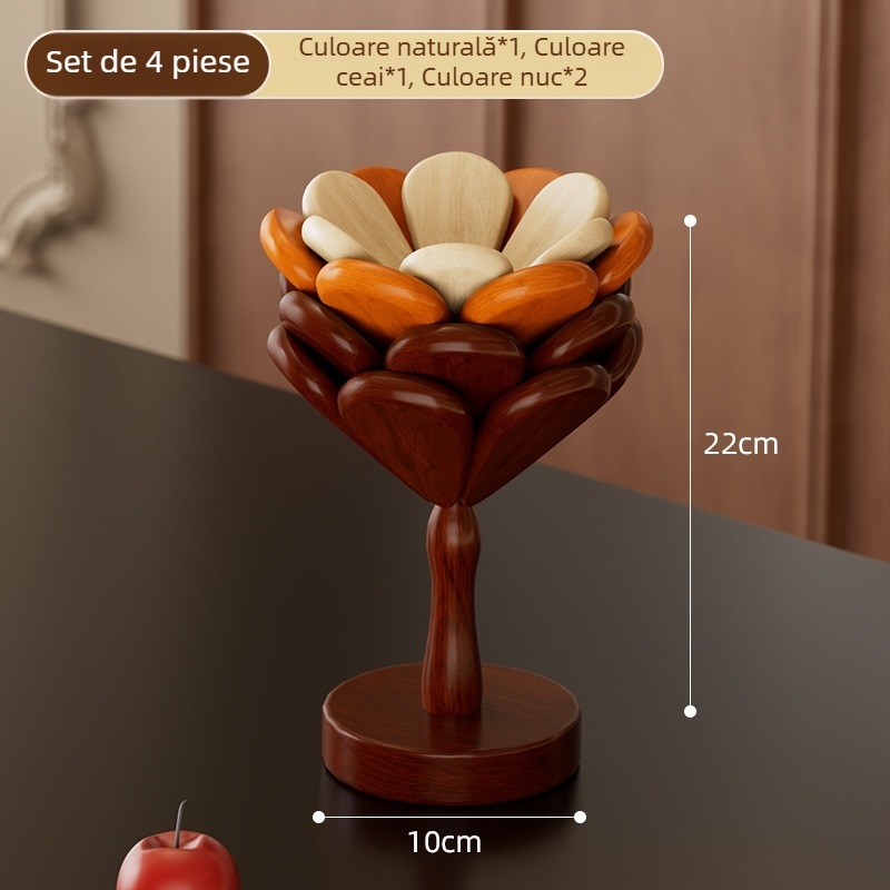Placă din lemn masiv, izolație termică pentru bucătărie, protecție împotriva arsurilor și temperaturilor înalte, covoraș pentru boluri și oale, ornament decorativ cu lotus pentru uz casnic