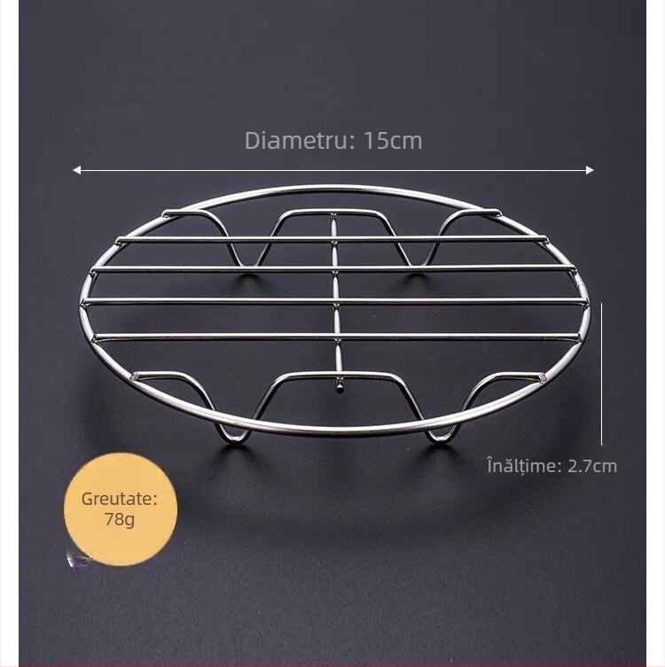 Raft de abur din oțel inoxidabil 304, rotund, cu patru picioare și design îngroșat cu picioare joase