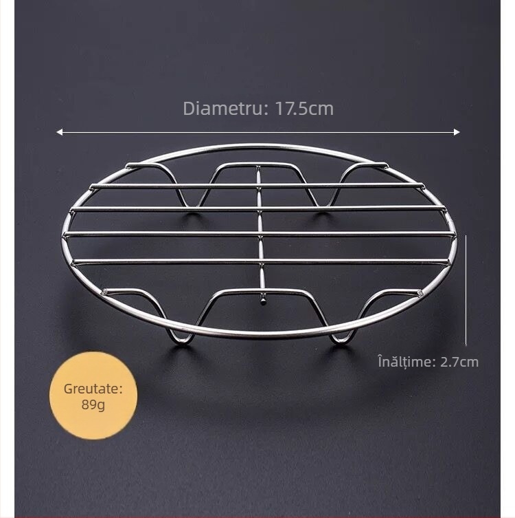Raft de abur din oțel inoxidabil 304, rotund, cu patru picioare și design îngroșat cu picioare joase