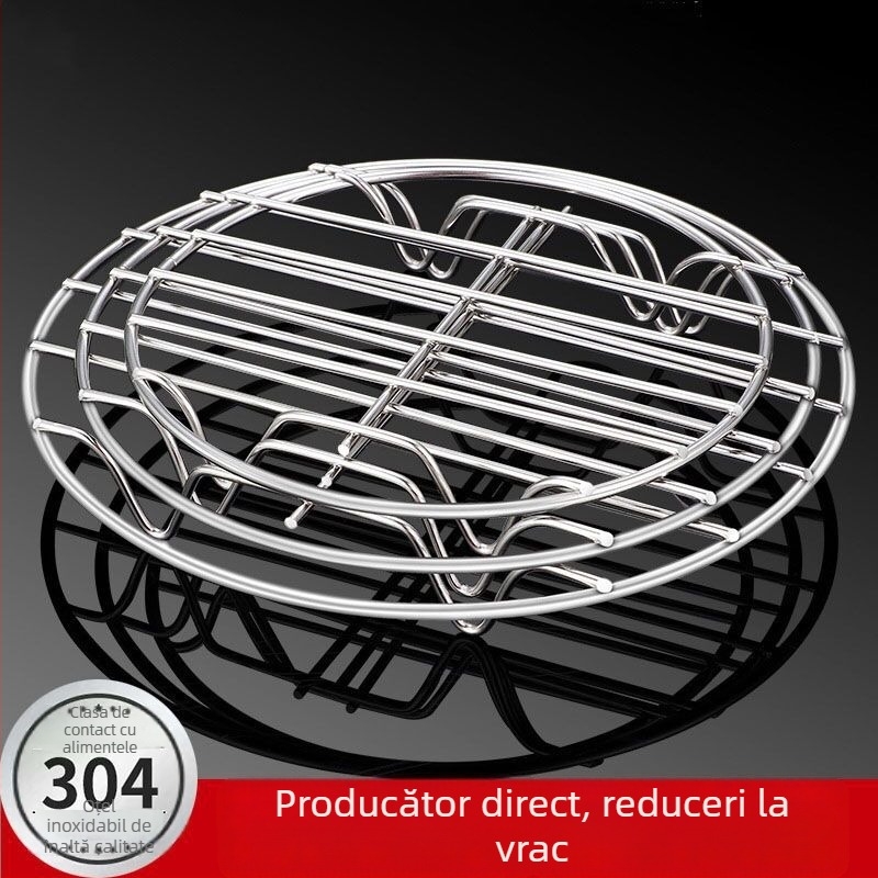 Raft de abur din oțel inoxidabil 304, rotund, cu patru picioare și design îngroșat cu picioare joase