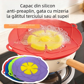 Capac de oală din silicon, 28 cm, rezistent la temperaturi înalte, anti-stropire, anti-vărsare, anti-praf