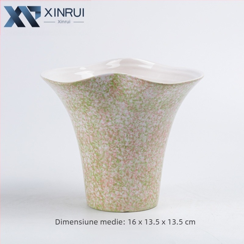 Ghiveci ceramic glazurat pentru orhidee Phalaenopsis — decor de living elegant, de înaltă clasă