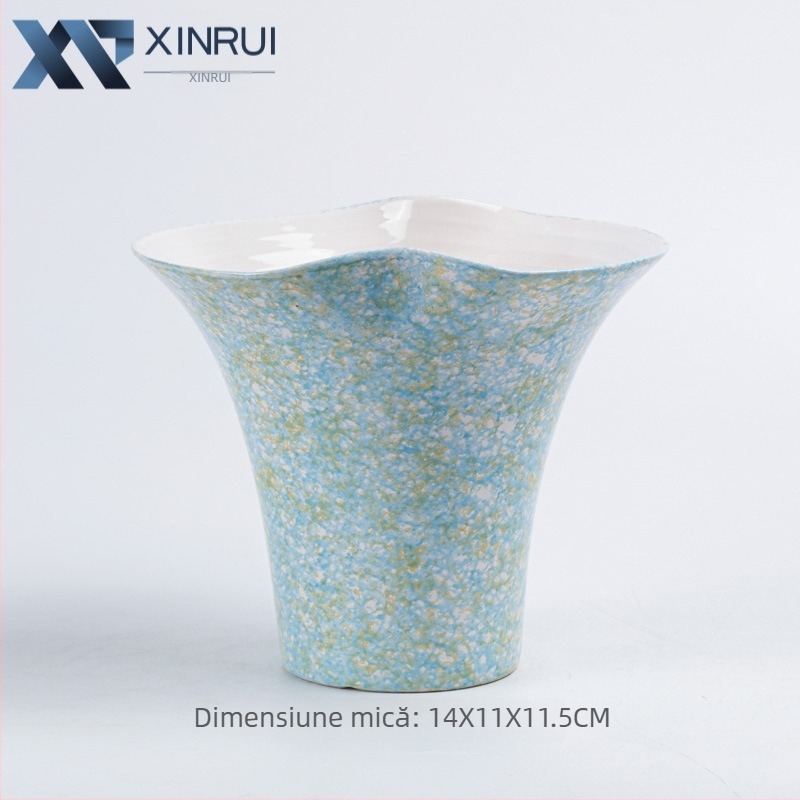 Ghiveci ceramic glazurat pentru orhidee Phalaenopsis — decor de living elegant, de înaltă clasă