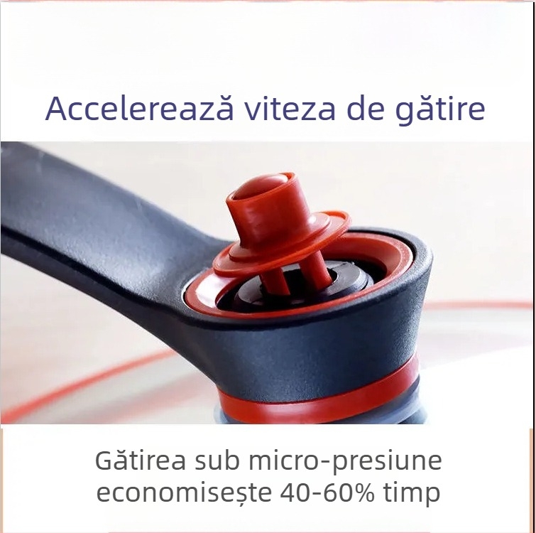 Capac mini pentru oală sub presiune, cu mâner fix, garnitură a valvei de presiune, design cu rață galbenă mică, capac din sticlă temperată pentru oală – accesorii