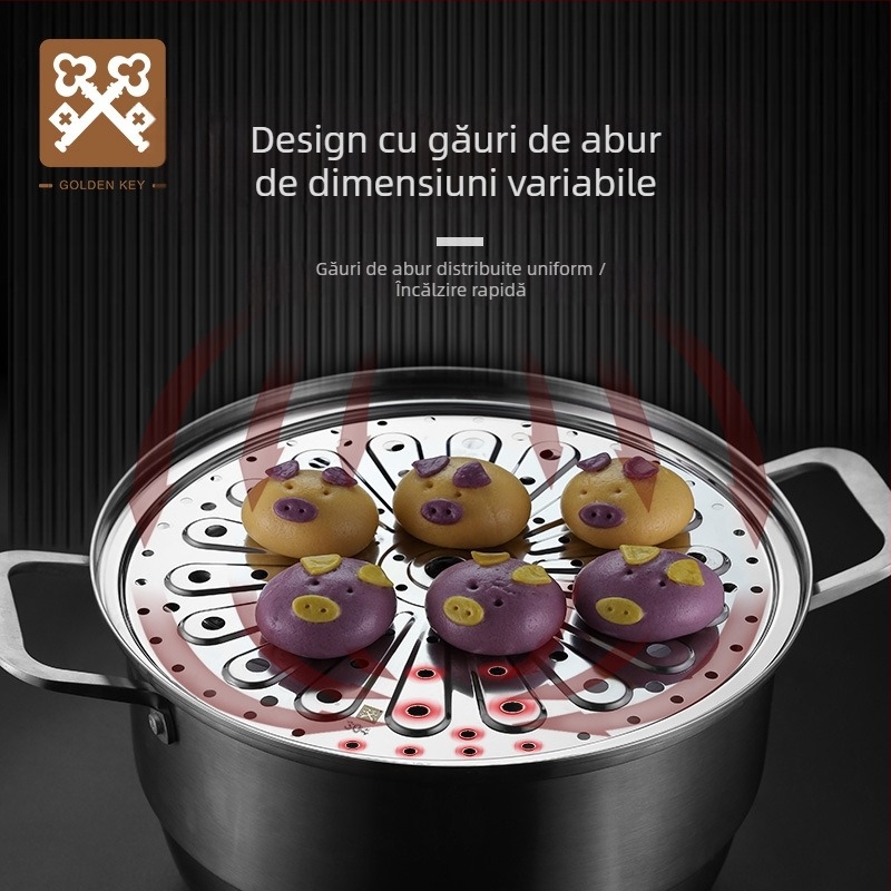 Raft de aburi din oțel inoxidabil 304 pentru uz casnic — tavă de aburi și grilaj pentru wok cu placă groasă