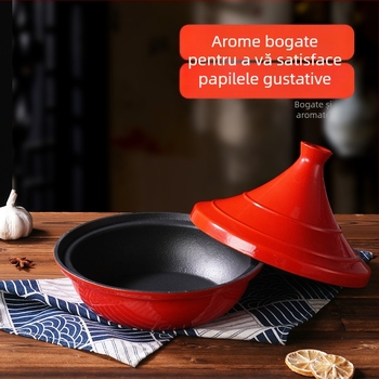Oală emailată din fontă, stil tajine marocan