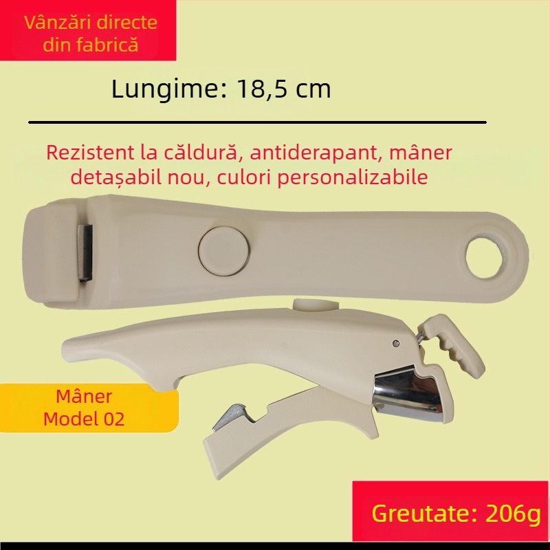 Mâner detașabil personalizabil pentru oală, cu clemă antiarși