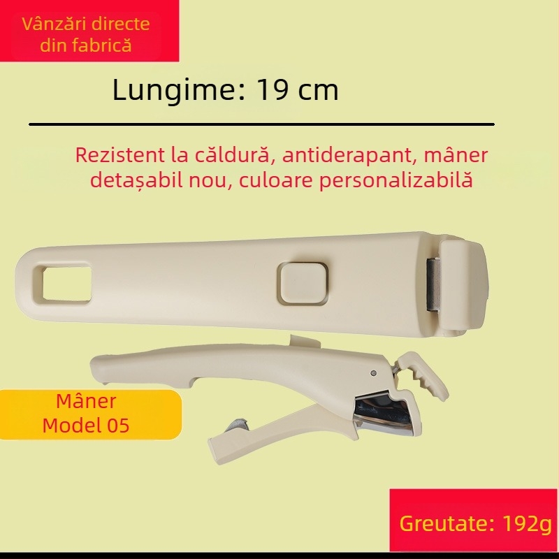 Mâner detașabil personalizabil pentru oală, cu clemă antiarși