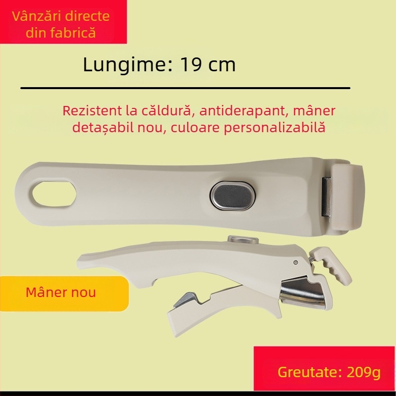 Mâner detașabil personalizabil pentru oală, cu clemă antiarși