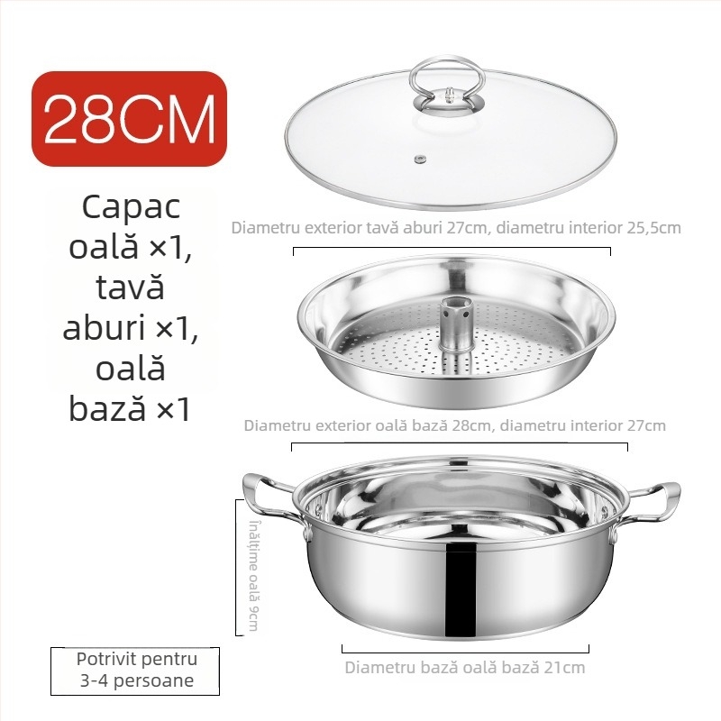 Oală de aburi multifuncțională pentru fructe de mare și crabi – pentru casă și restaurant