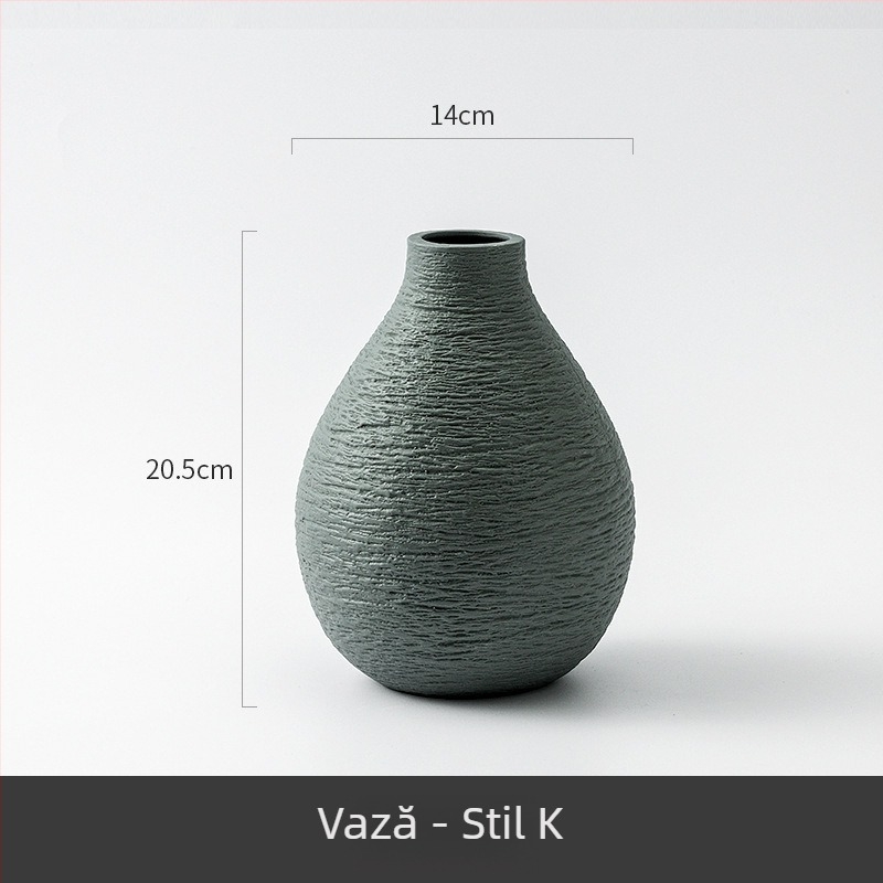 Vază ceramică minimalistă pentru flori uscate, decor modern pentru casă
