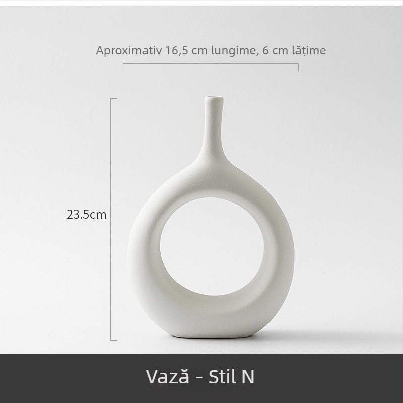 Vază ceramică minimalistă pentru flori uscate, decor modern pentru casă