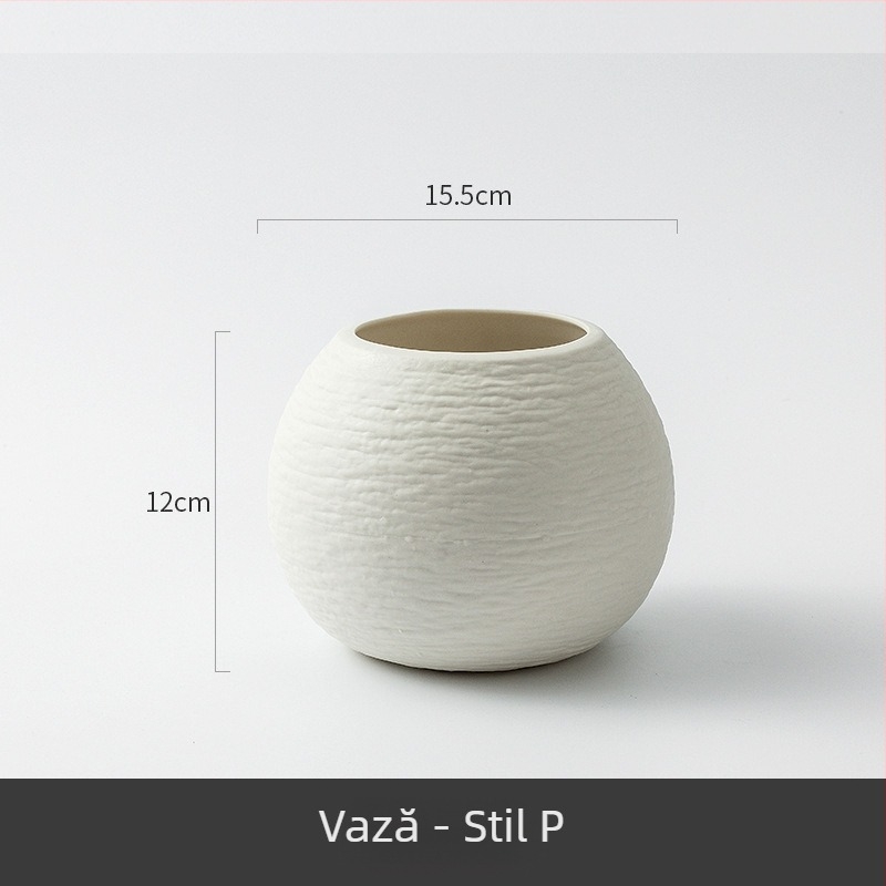 Vază ceramică minimalistă pentru flori uscate, decor modern pentru casă