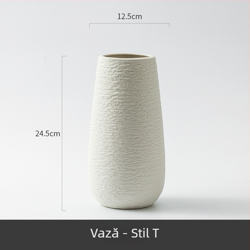 Vază ceramică minimalistă pentru flori uscate, decor modern pentru casă