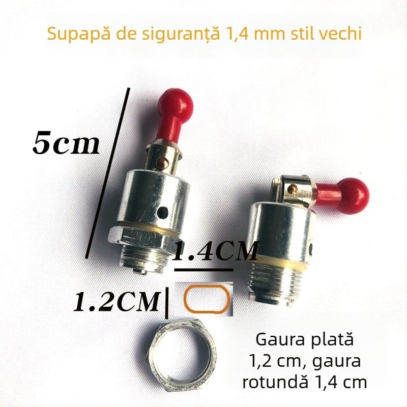 Valvă de evacuare și accesorii pentru vasul de gătit sub presiune pentru uz casnic: mâner, conductă de evacuare, supapă plutitoare și supapă de întrerupere