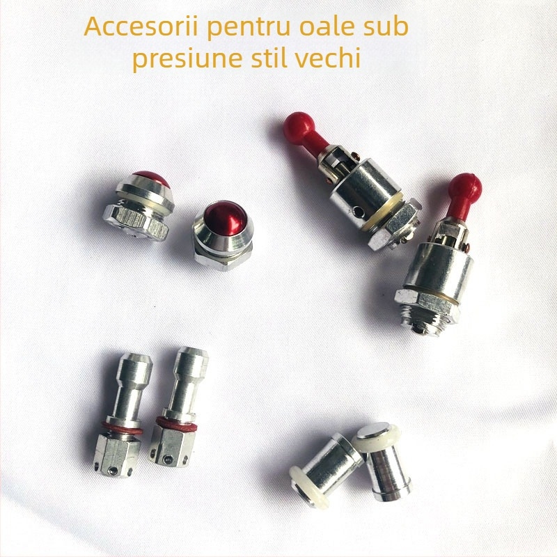 Valvă de evacuare și accesorii pentru vasul de gătit sub presiune pentru uz casnic: mâner, conductă de evacuare, supapă plutitoare și supapă de întrerupere